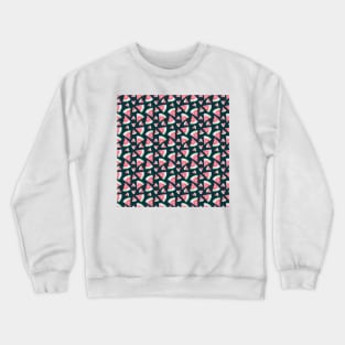 Watermelon Slices Pattern - Coral and Dark Green Crewneck Sweatshirt